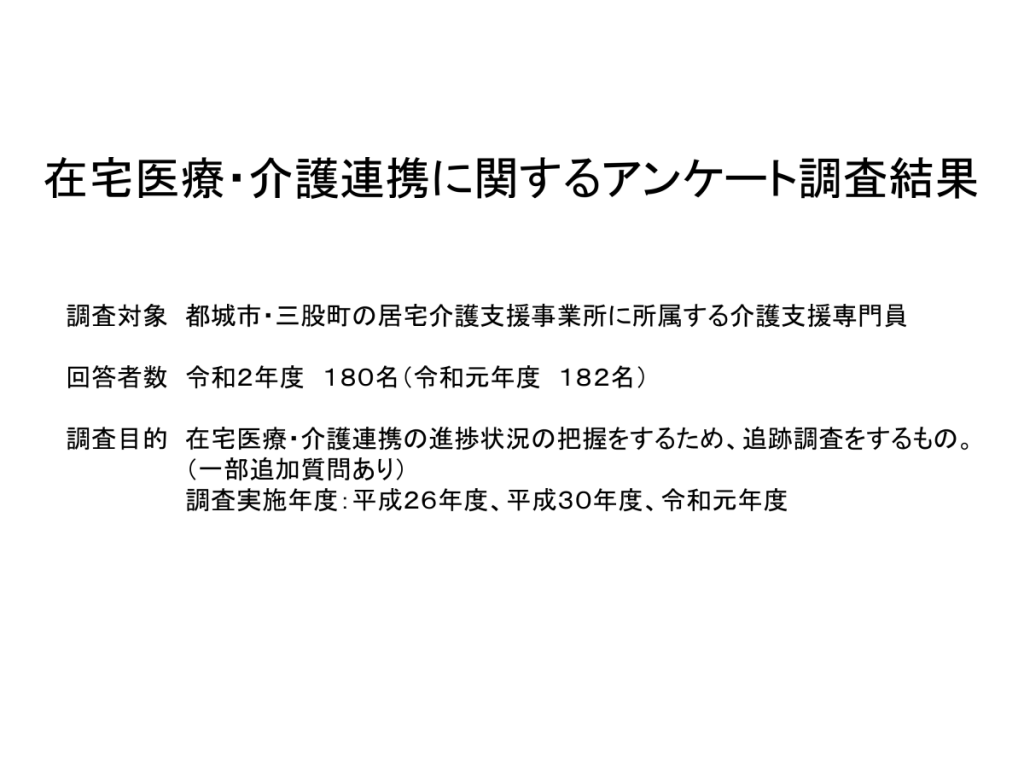 在宅医療・介護連携に関するアンケート調査結果